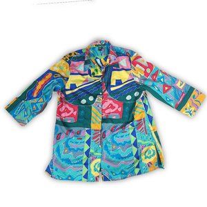 Lauren‎ Ralph Lauren Women's Abstract Pattern 3/4 Sleeve Button Top